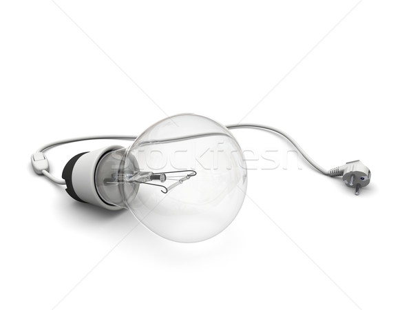Lightbulb with power cord Stock photo © Harlekino