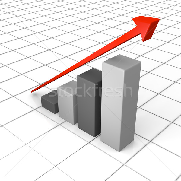 Wachstum Tabelle linear Trend line 3D-Darstellung Stock foto © Harlekino