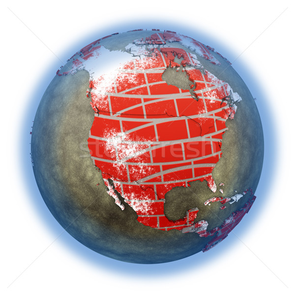 Zdjęcia stock: Na · północ · Ameryki · murem · ziemi · model · planety · Ziemi