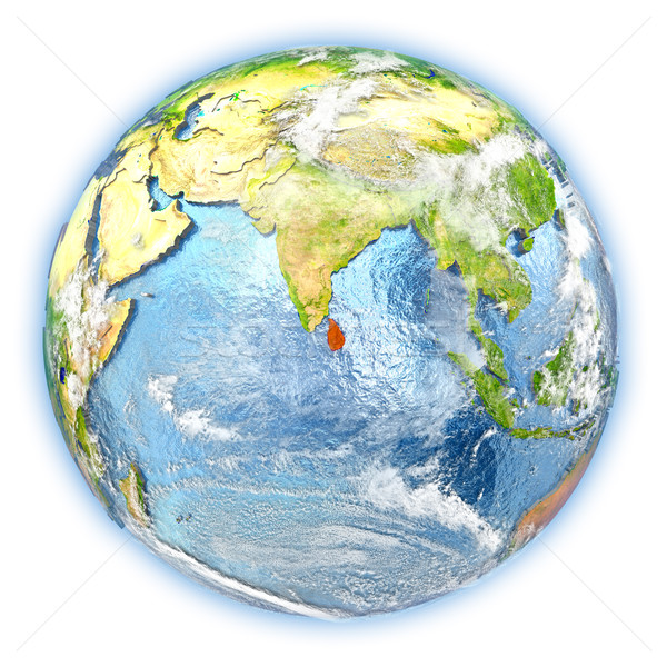 Sri Lanka ziemi odizolowany czerwony planety Ziemi 3d ilustracji Zdjęcia stock © Harlekino