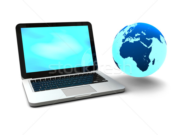 Gloving globe with laptop Stock photo © Harlekino