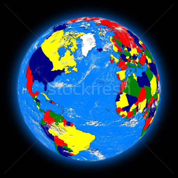 Foto stock: Planeta · tierra · países · aislado · negro · planeta