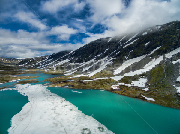 Norueguês montanha lago Noruega turista estrada Foto stock © Harlekino