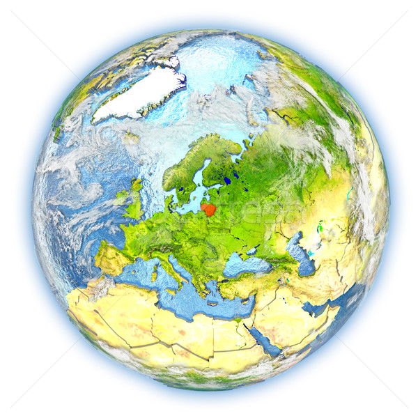 リトアニア 地球 孤立した 赤 地球 3次元の図 ストックフォト © Harlekino