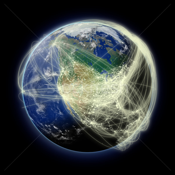 Network over North America Stock photo © Harlekino