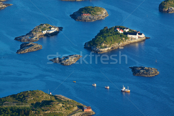 Pêche oiseau oeil vue bateaux voile [[stock_photo]] © Harlekino