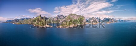 Aerial panorama of Lofoten islands Stock photo © Harlekino