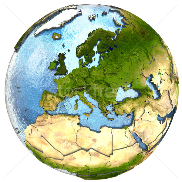 Europie ziemi wysoko szczegółowy planety Ziemi kontynenty Zdjęcia stock © Harlekino