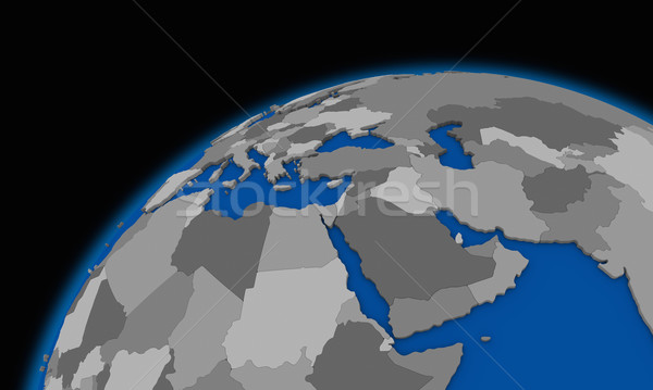 Midden oosten regio aarde politiek kaart wereldbol Stockfoto © Harlekino