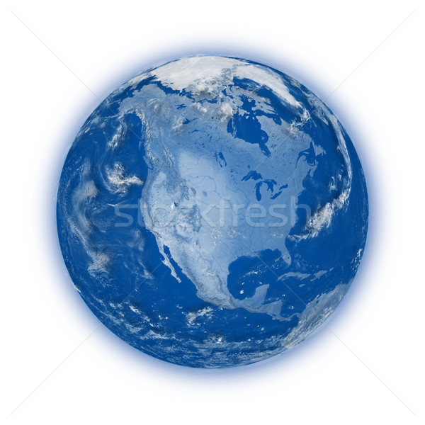 Norte América planeta tierra azul aislado blanco Foto stock © Harlekino