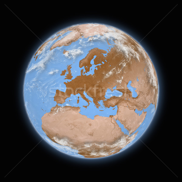 Europa planeta tierra azul aislado negro Foto stock © Harlekino