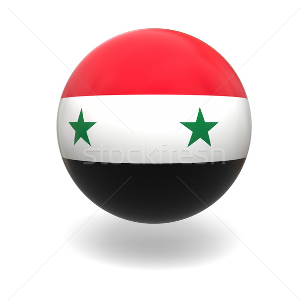 Zászló Szíria gömb izolált fehér Stock fotó © Harlekino