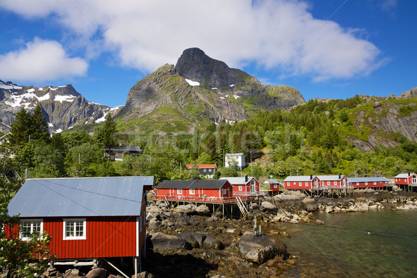 Fishing huts on Lofoten Stock photo © Harlekino