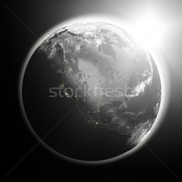 Amanecer norte América espacio vista sol Foto stock © Harlekino