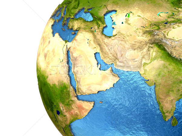 Közel-Kelet régió Föld részletes modell Föld Stock fotó © Harlekino