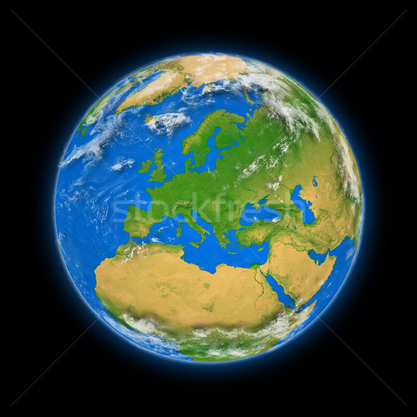 Európa Föld kék izolált fekete rendkívül Stock fotó © Harlekino