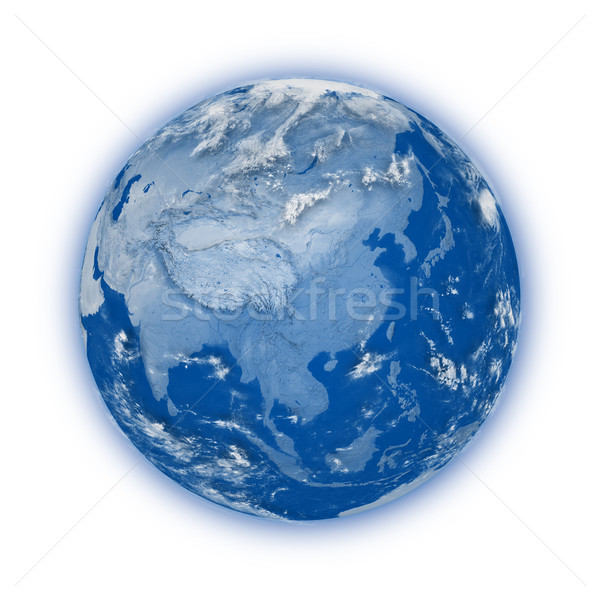 Délkelet-Ázsia Föld kék izolált fehér rendkívül Stock fotó © Harlekino