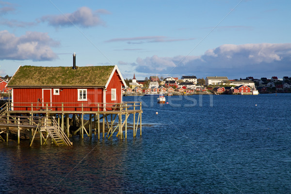Fishing house on Lofoten Stock photo © Harlekino