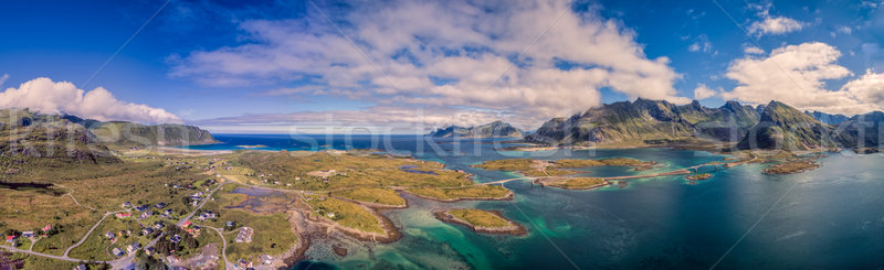 Aéreo panorama Noruega famoso belleza natural Foto stock © Harlekino