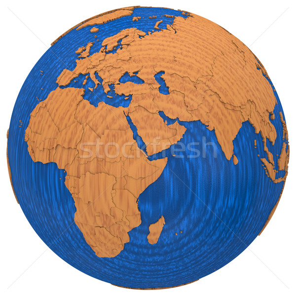 Africa on wooden Earth Stock photo © Harlekino