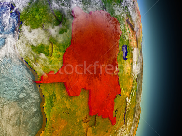 Foto stock: Democrático · república · Congo · vermelho · espaço · modelo