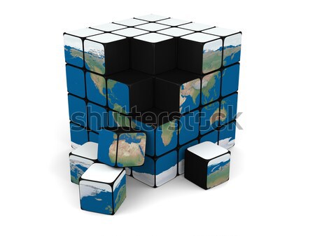Earth cube Stock photo © Harlekino