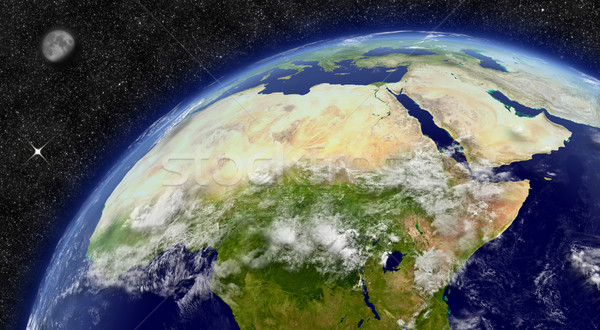 Nord Africa Planet Earth regiune spaţiu Lună Imagine de stoc © Harlekino