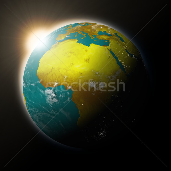 Sun over Africa on planet Earth Stock photo © Harlekino