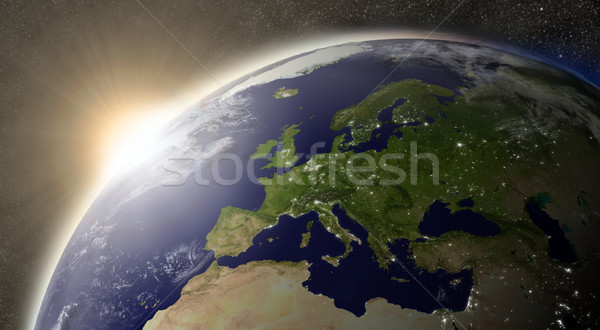 солнце Европа закат регион планете Земля пространстве Сток-фото © Harlekino
