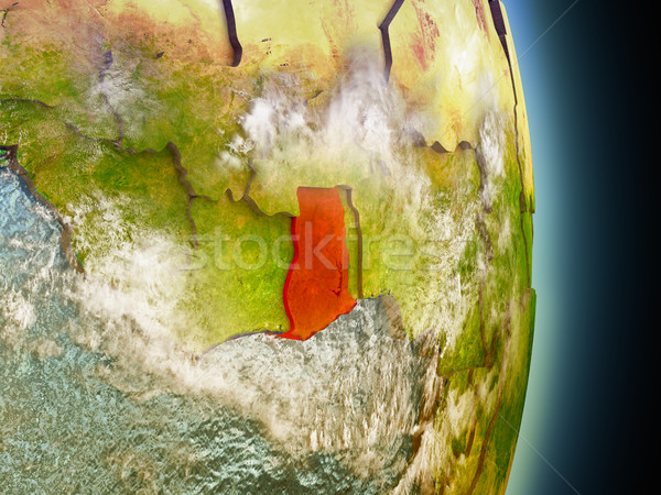 Ghana in red from space Stock photo © Harlekino