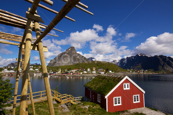 Fishing hut on Lofoten Stock photo © Harlekino