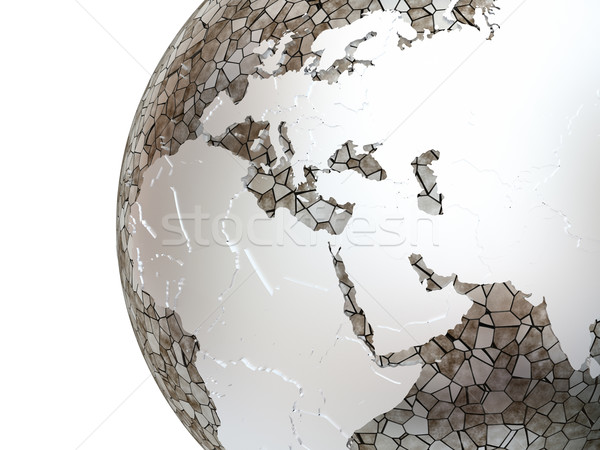 Közel-Kelet áttetsző Föld régió fémes modell Stock fotó © Harlekino