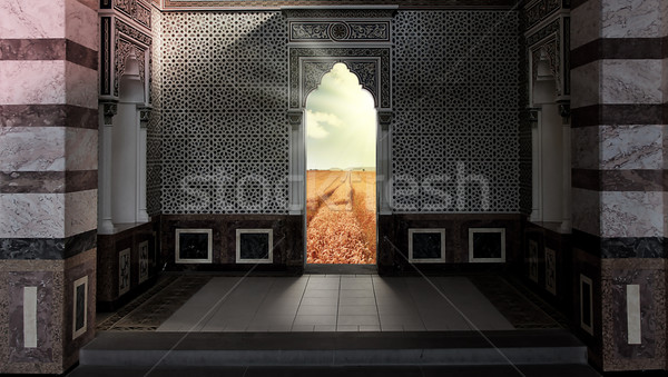 Poort deur uit moskee paradijs Stockfoto © Hasenonkel