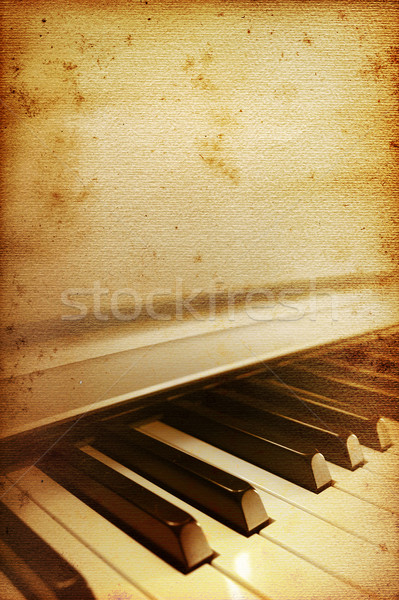 Stock photo: old piano paper