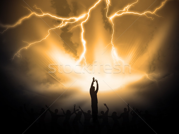 Se închina multe oameni mâini Isus Imagine de stoc © Hasenonkel