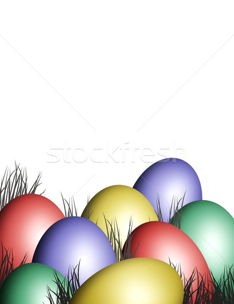 Paaseieren vieren partij gekleurd gras abstract Stockfoto © Hasenonkel