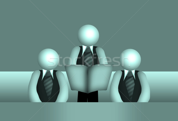 Jury drei Geschäftsleute Business Männer Gruppe Stock foto © Hasenonkel