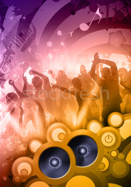 Disco farbenreich Sound Party Blume Tanz Stock foto © Hasenonkel