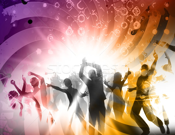 вечеринка плакат ретро-стиле Dance счастливым Сток-фото © Hasenonkel
