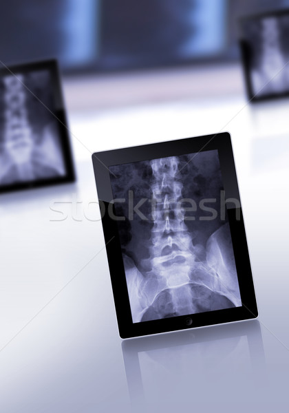 Stockfoto: Praktijk · pc · tabel · artsen · boek