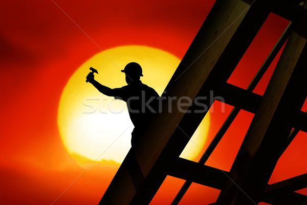 roof worker Stock photo © Hasenonkel