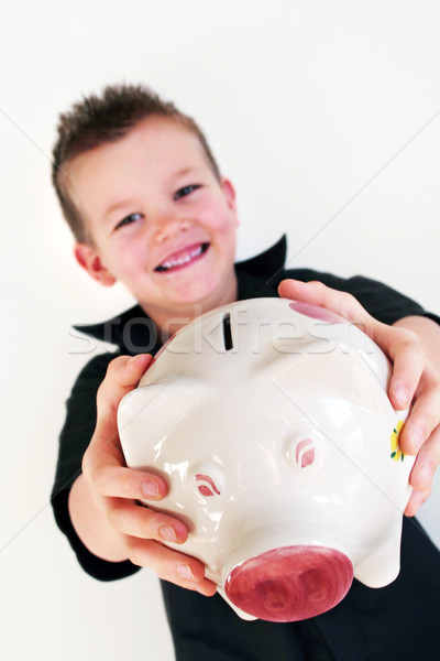 piggy bank boy Stock photo © Hasenonkel