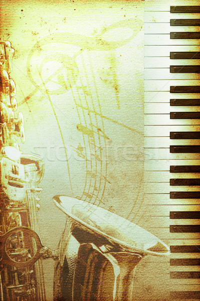 Velho jazz papel bolorento blues música Foto stock © Hasenonkel