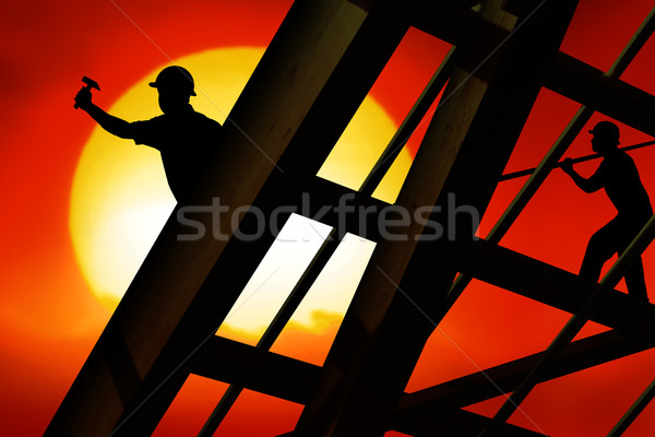 roof worker Stock photo © Hasenonkel