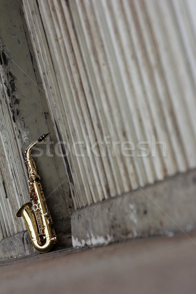 Сток-фото: старые · саксофон · ретро · текстуры · древесины
