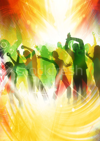 Leuk veel gelukkige mensen dansen mooie kleuren Stockfoto © Hasenonkel