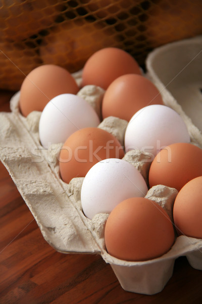 Eieren verschillend gekleurde eieren papier karton ei Stockfoto © Hasenonkel