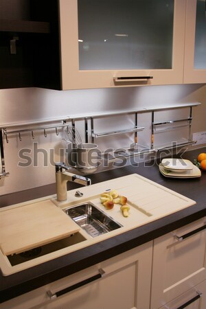 Stockfoto: Keuken · detail · moderne · nieuwe · water · ontwerp