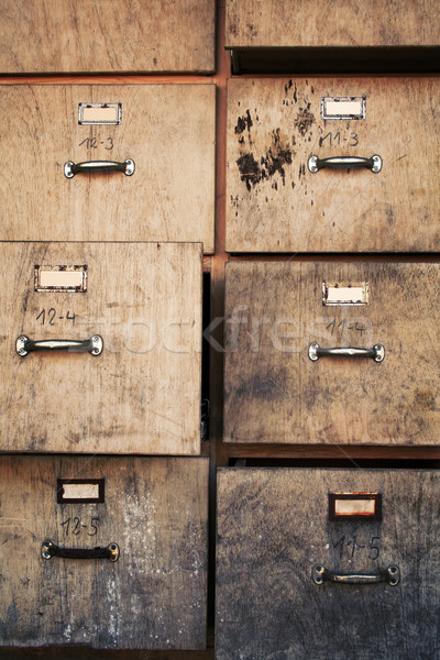 Oude kabinet business kantoor gebruikt papier Stockfoto © Hasenonkel