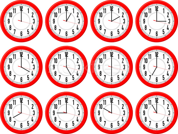 red clocks vector Stock photo © hayaship